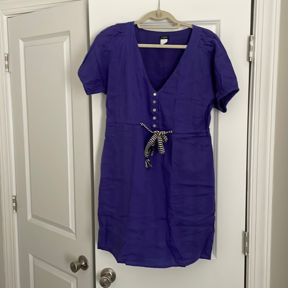 J. Crew purple linen dress